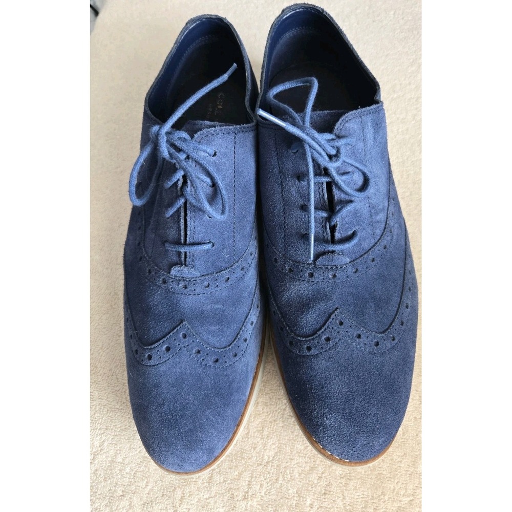 Cole Haan Womens Original Grand Wing II W05152 Size 10B Blue Lace Up Oxford